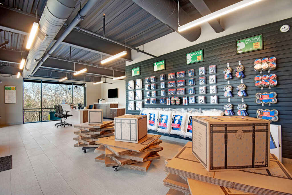Boxes and moving supplies available for purchase at Mini Storage Depot